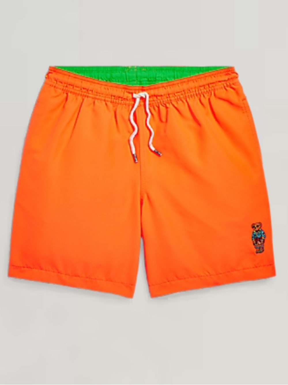 Polo by Ralph Lauren Bright Orange Traveler Polo Bear Swim Trunk